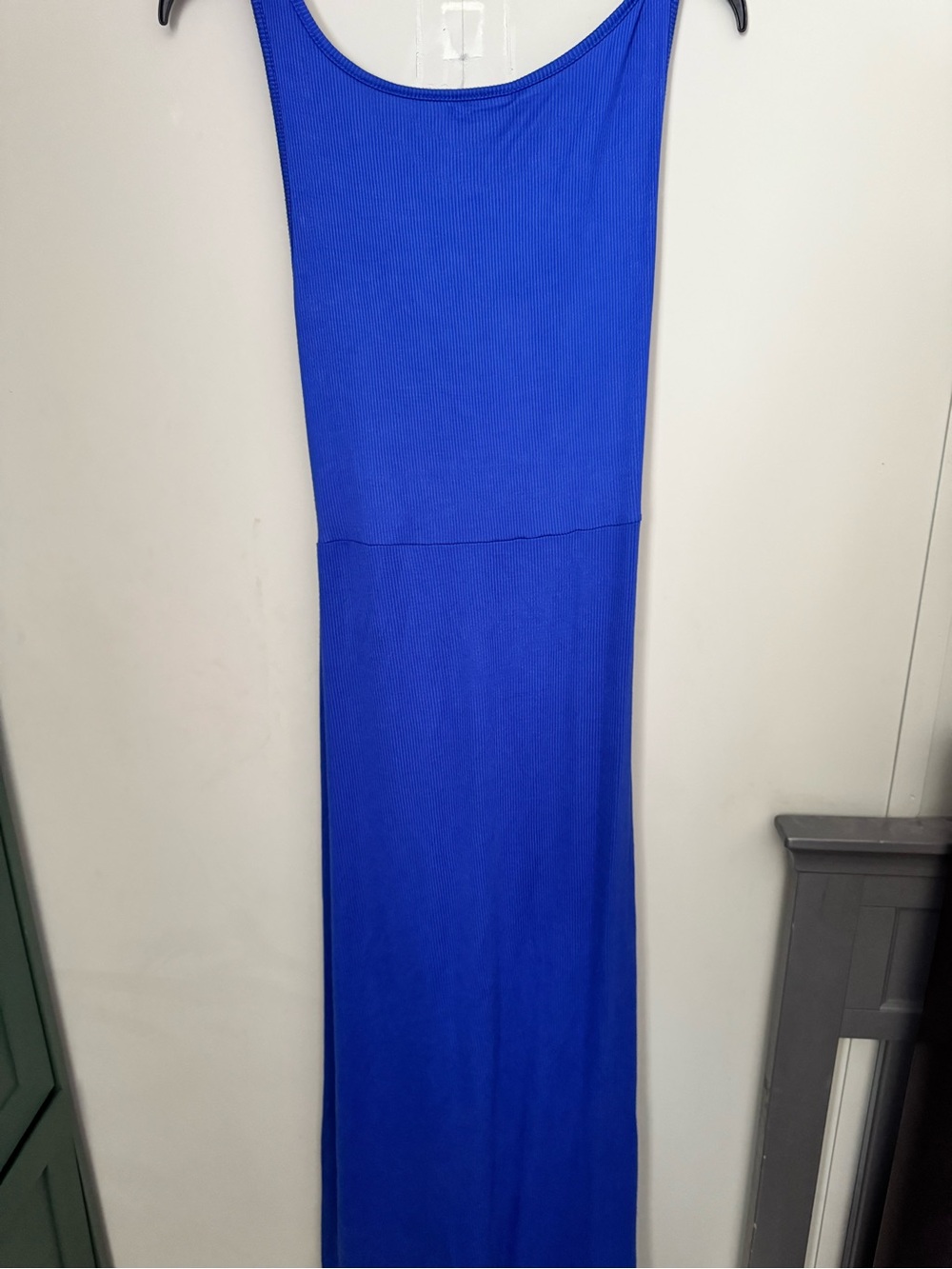 See You Monday Cobalt Blue Ribbed V-Neck Top - Picture 3 of 4